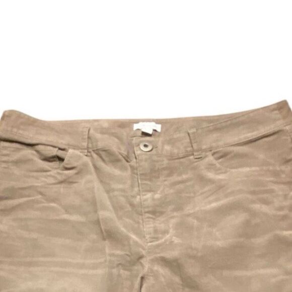 J Jill Tan Gray Classic High Waisted 5 Pocket Soft Boot Cut Corduroy Pants Sz 12 - Picture 3 of 5